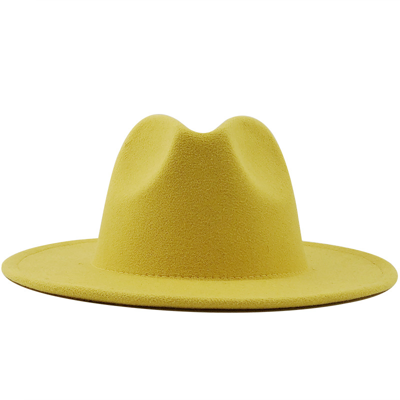 solid color doublesided color matching hat widebrimmed jazz hatpicture4