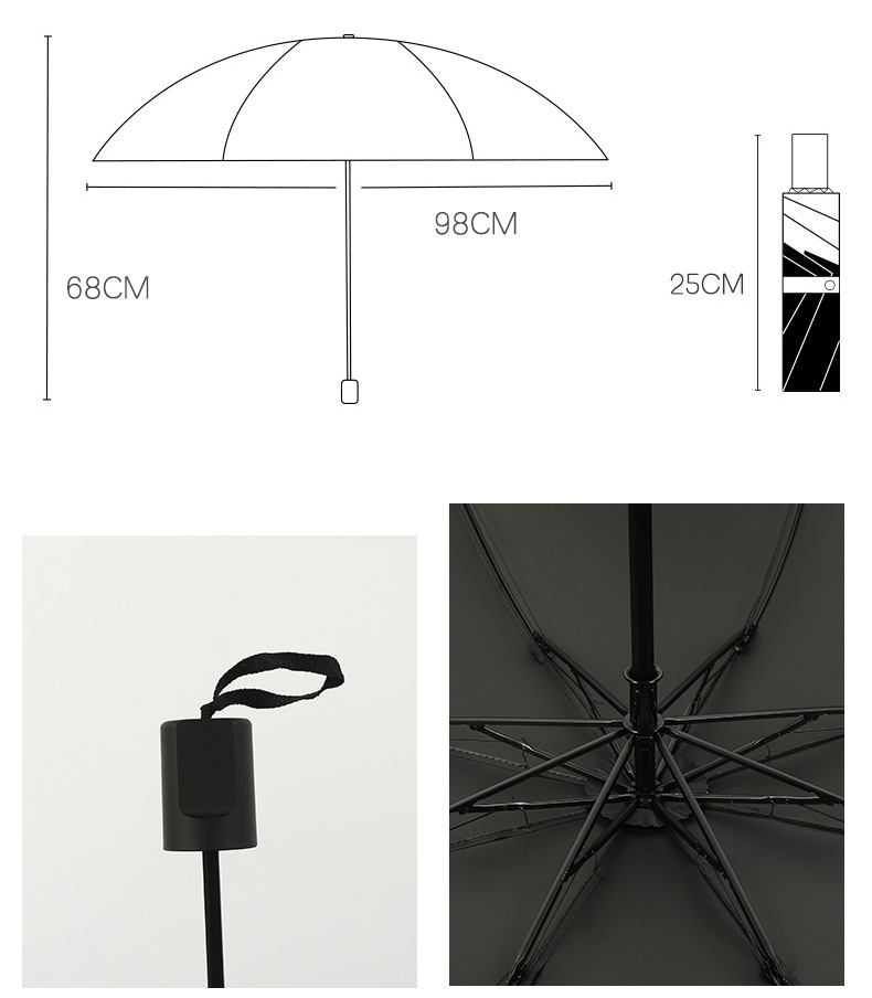 全自动雨伞批发印刷logo商务广告伞防晒防紫外线遮阳伞折叠太阳伞详情21