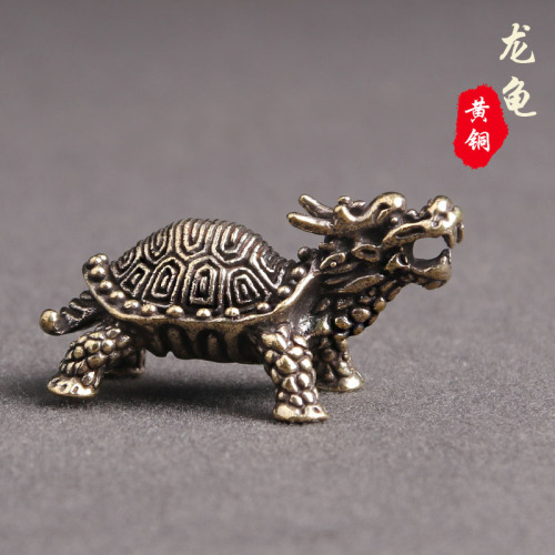 Brass old bulldog car key chain pendant retro fortune pendant small copper ornaments tea pet wholesale