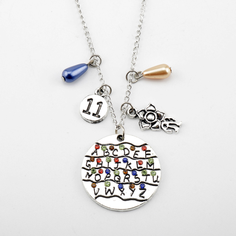 Fashion Letter Alloy Enamel Rhinestones Unisex Necklace 1 Piece