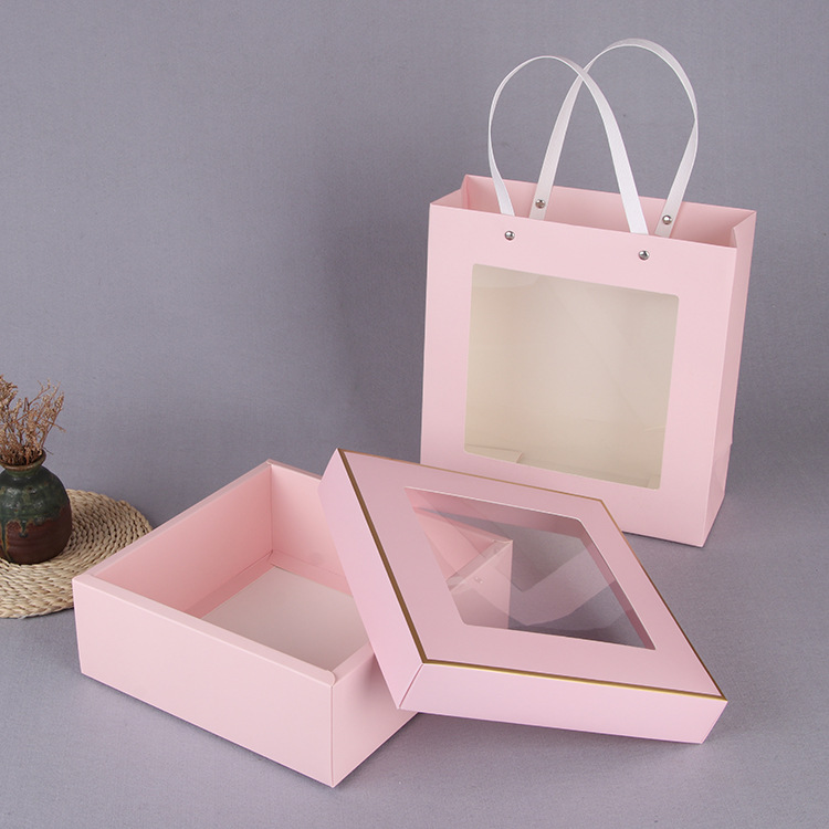 Pink; gift box (window) 23cm * 23cm * 8cm