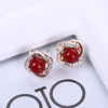 Fashionable earrings from pearl, zirconium, internet celebrity