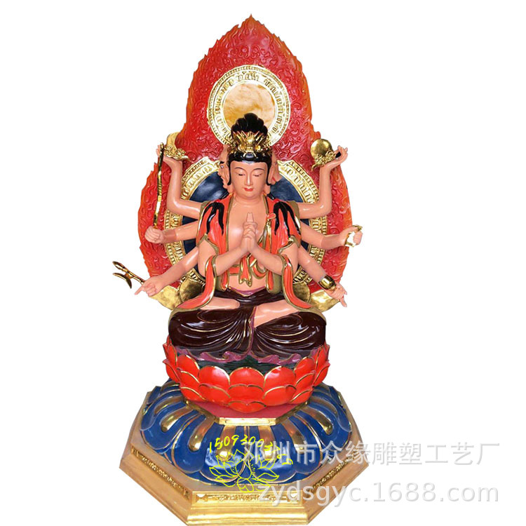 北斗众星之母 斗姆娘娘极彩神像图片 树脂雕塑斗姥天尊 道姥神像