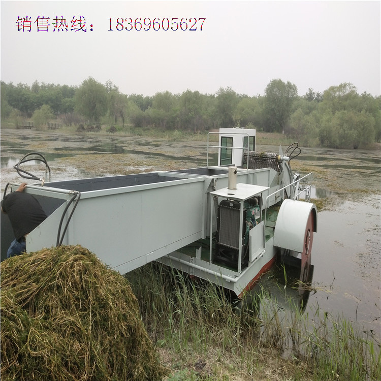邯郸新款自动水上垃圾打捞机械 全自动保洁船 水面收割机清漂船