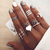 Fashionable metal accessory, set, ring, European style, suitable for import