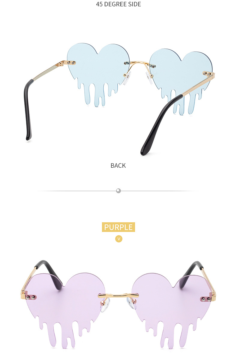 Fashion Colorful Melting Heart Shape Sunglasses display picture 8