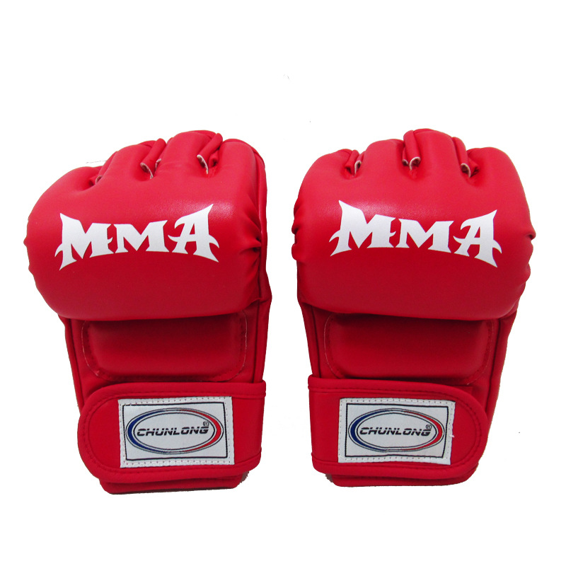 Guantes de boxeo al por mayor de fábrica nuevos guantes de lucha de medio dedo MMA