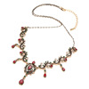 Retro fashionable necklace, stone inlay, zirconium, set, accessory, wish, European style