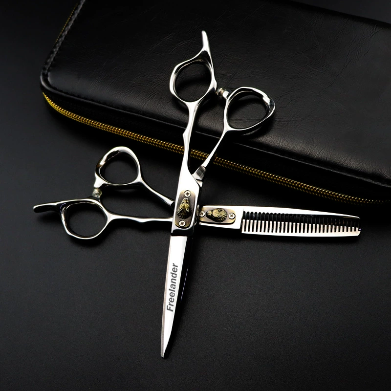 6.0 -inch God Walker Thick Circle Wolf head Personalized hairdressing scissors flat scissors and cut teeth, bangs, cut thin cuts