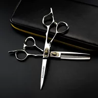 6.0 -inch God Walker Thick Circle Wolf head Personalized hairdressing scissors flat scissors and cut teeth, bangs, cut thin cuts