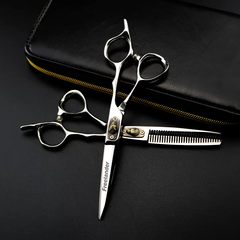 6.0 -inch God Walker Thick Circle Wolf head Personalized hairdressing scissors flat scissors and cut teeth, bangs, cut thin cuts