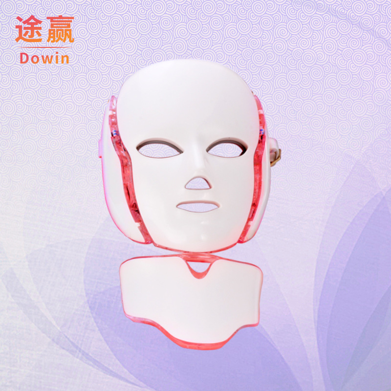 LED seven-color light mask with neck pho...