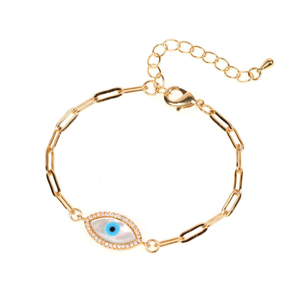 new accessories niche design diamond shell palm eyes bracelet personalized hip-hop bracelet wholesal
