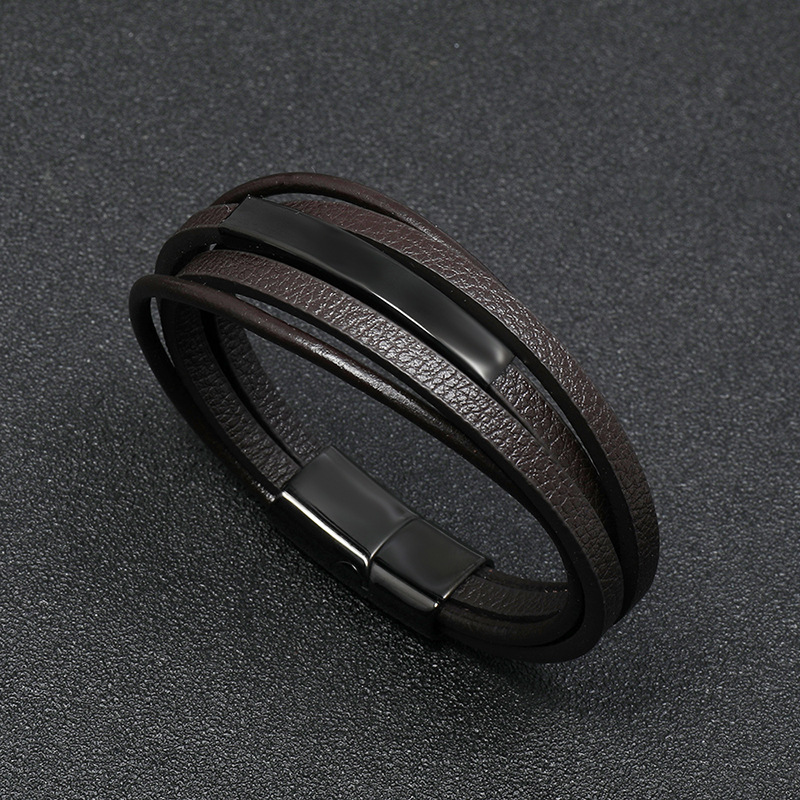 fashion  brown  stainless steel braided bracelet