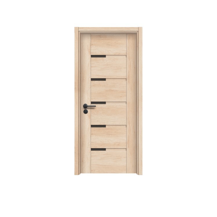 Moderno minimalista de cristal de carbono puerta de la habitación puerta de madera puerta del dormitorio moderno nuevo chino puerta plana fábrica al por mayor