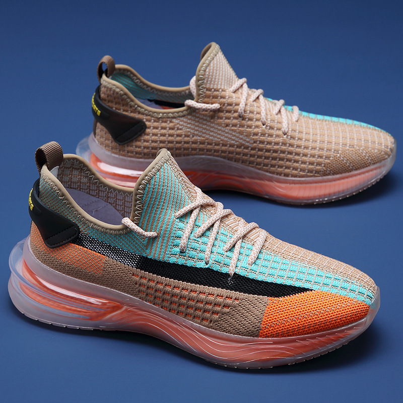 男鞋夏季 2022新款椰子鞋爆米花跑步鞋飞织鞋男透气运动鞋 情侣款