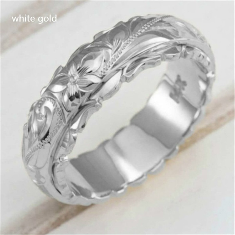 1 Piece Fashion Flower Alloy Carving 14k Gold Plated Women's Rings display picture 1
