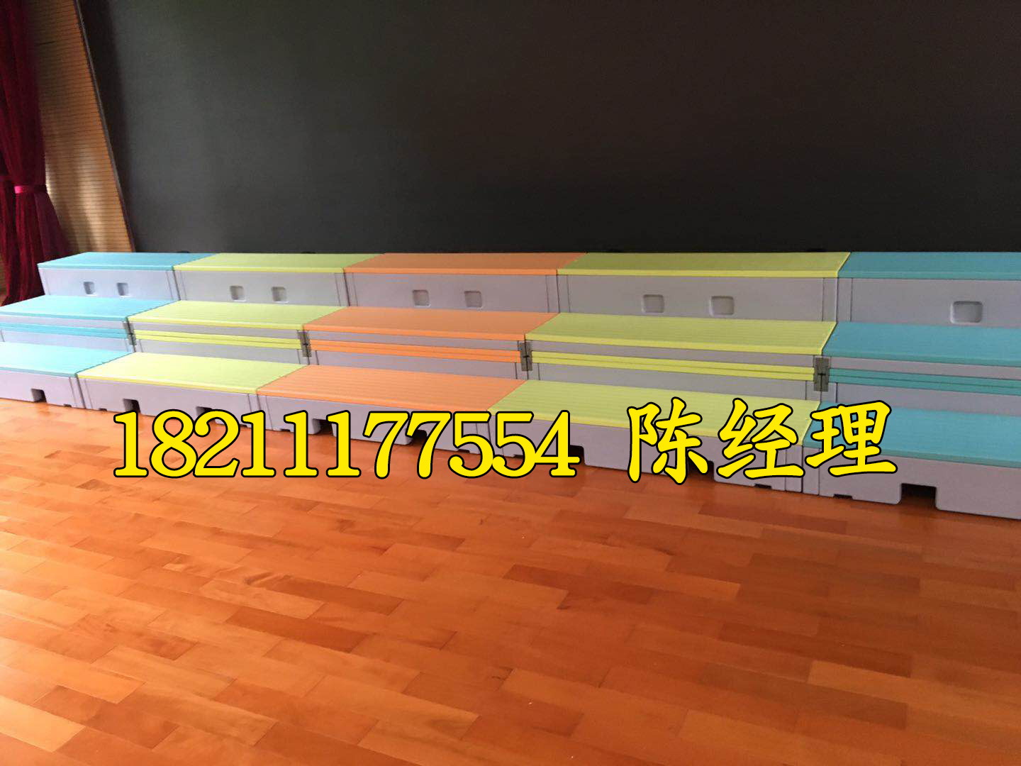 可翻转塑料PE变形三层合唱台阶幼儿园舞台合唱阶梯折叠演出台塑胶