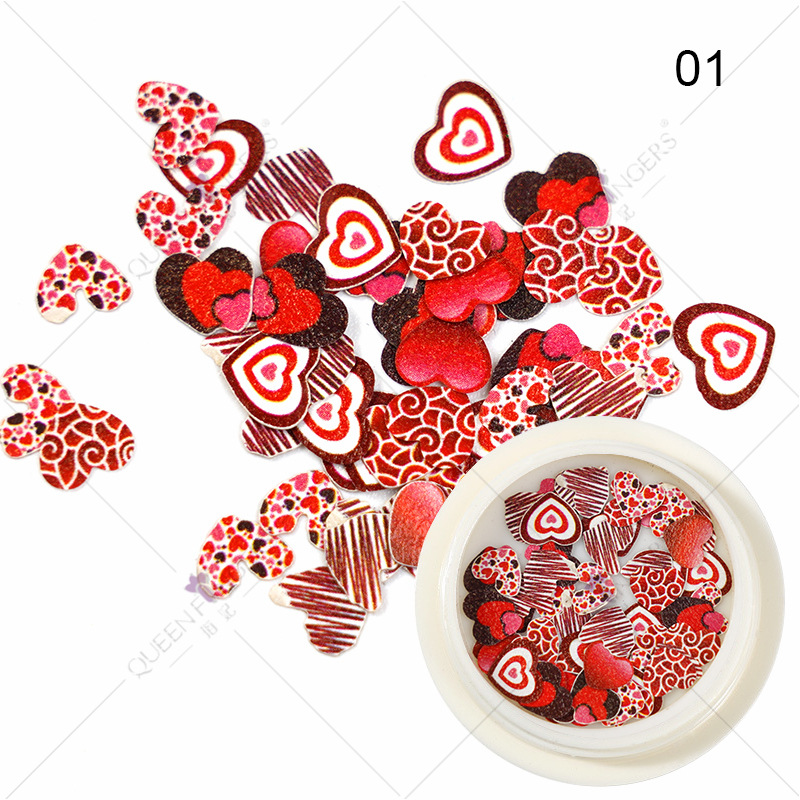 Princesa accesorios de uñas ins estilo color mezclado Año Nuevo Día de San Valentín flor Rosa parche de uñas pieza de pulpa de madera