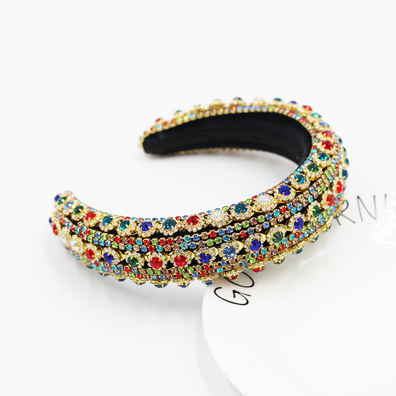 Bandeau En Strass De Couleur Exagérée De L&#39;industrie Lourde De Luxe Baroque display picture 5