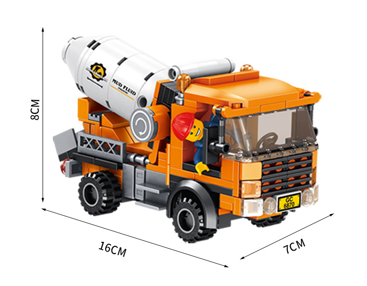 潘洛斯工程场景积木施工现场水泥罐车运土车工程机器模型积木玩具详情图12