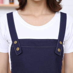 牛仔圍裙定製男LOGO餐廳咖啡廳韓版反穿衣成人帆布圍兜女加厚耐磨