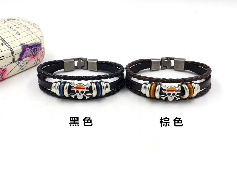 Student Jewelry Men And Women Fashion Pirate Skull Multi-layer Beaded Bracelet Wholesale Nihaojewelry display picture 1