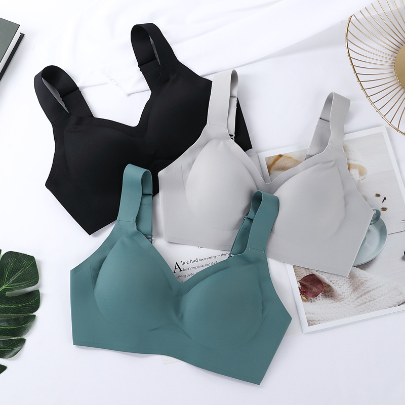 Summer Traceless Thai Latex Underwear Women's Rimless Thin Small Bra Push-up Adjustable Sexy Ice Silk Bra