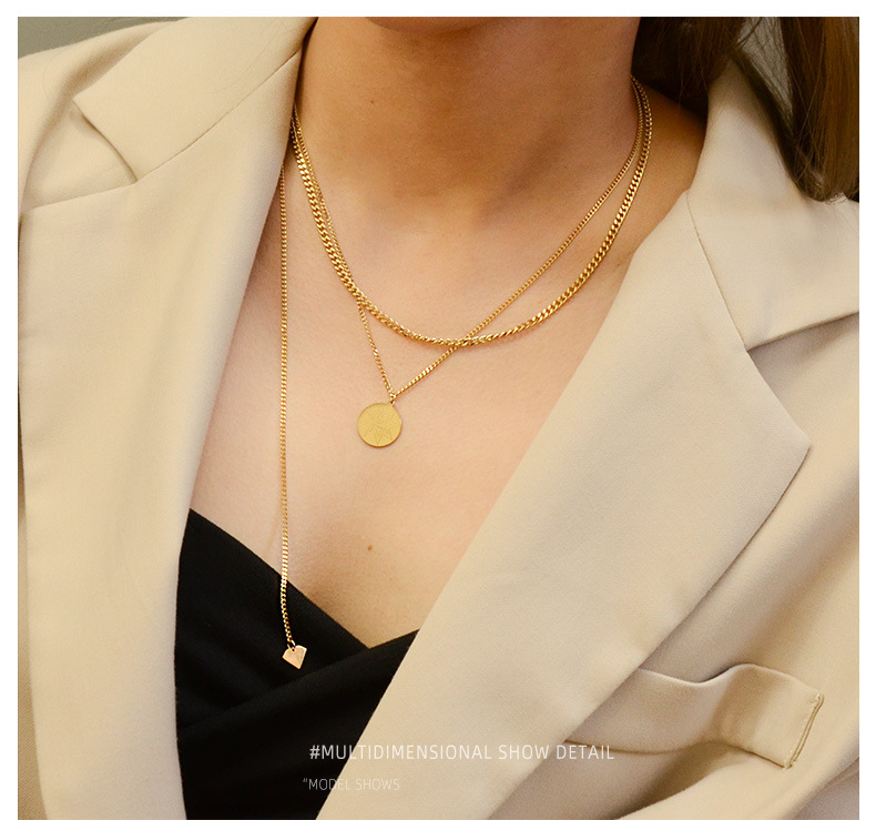 Niche Retro Tassel Diamond Titanium Steel Plated 18k Necklace For Women display picture 6