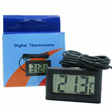 电子数显数字温度计 鱼缸冰箱水温表 测温仪2米防水探头水温计