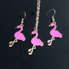 Metal cute necklace and earrings, cartoon set, 2020, Japanese and Korean