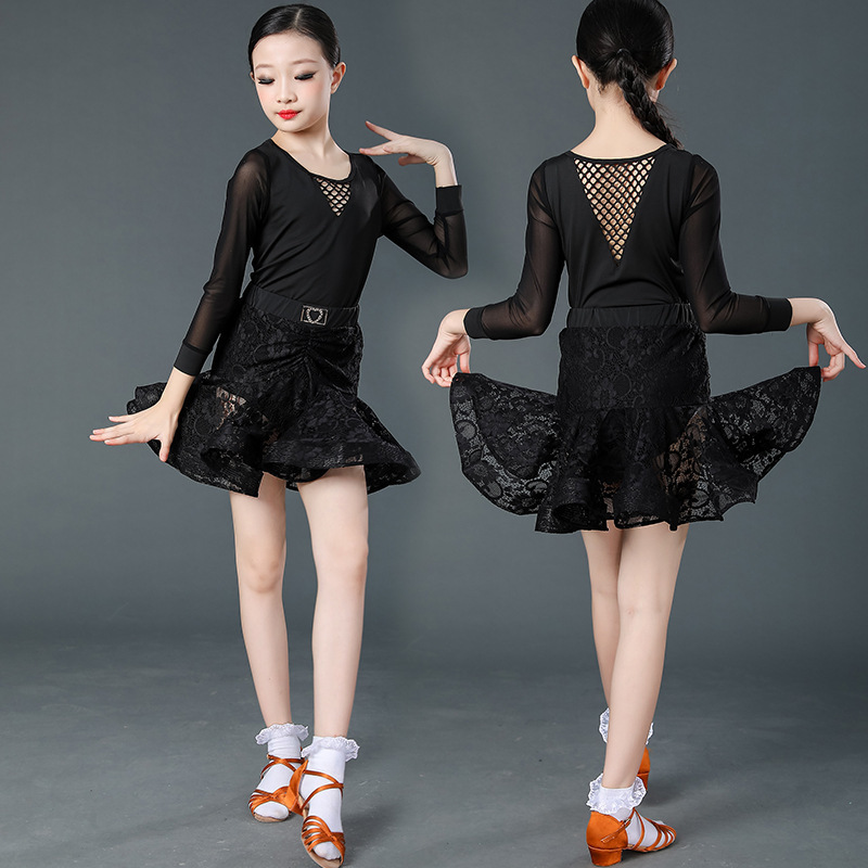 Red leopard blue white color Professional Latin dance dresses for girls