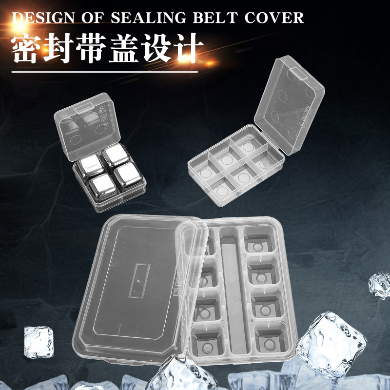 Factory wholesale stainless steel ice box beer whiskey wine supplies multi-size ice cube with lid Factory wholesale stainless steel ice box beer whiskey wine supplies multi-size ice cube with lid