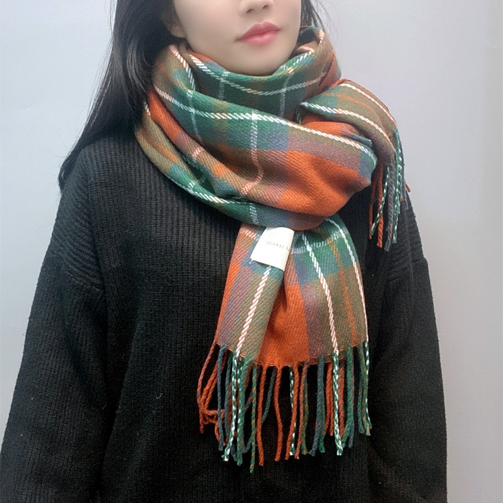 Imitation Cashmere Plaid Scarf display picture 21