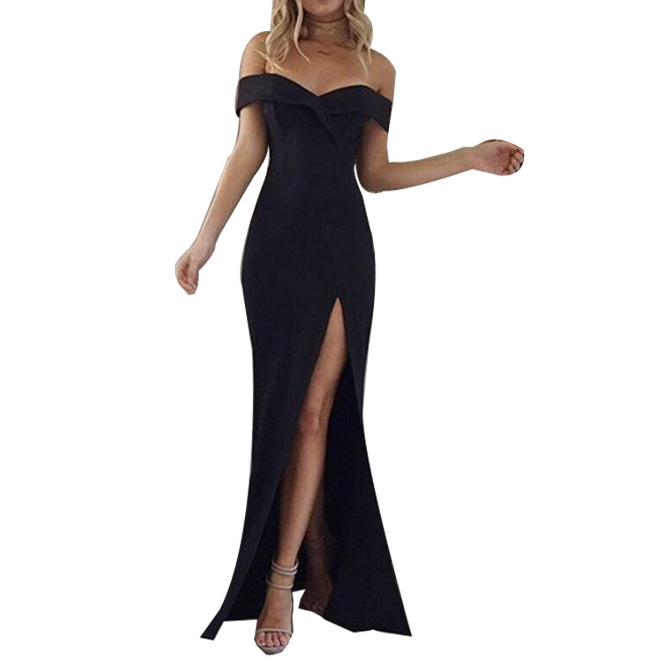 Slim Fit Type Solid Color Pattern Wholesale Women'S Fashion Slit Patchwork Solid Color Daily Boat Neck Sleeveless Irregular Skirt