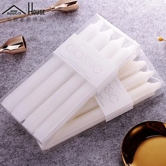 Classic經典歐式無煙無味杆蠟浪漫婚慶西餐象牙白彩色長杆蠟燭