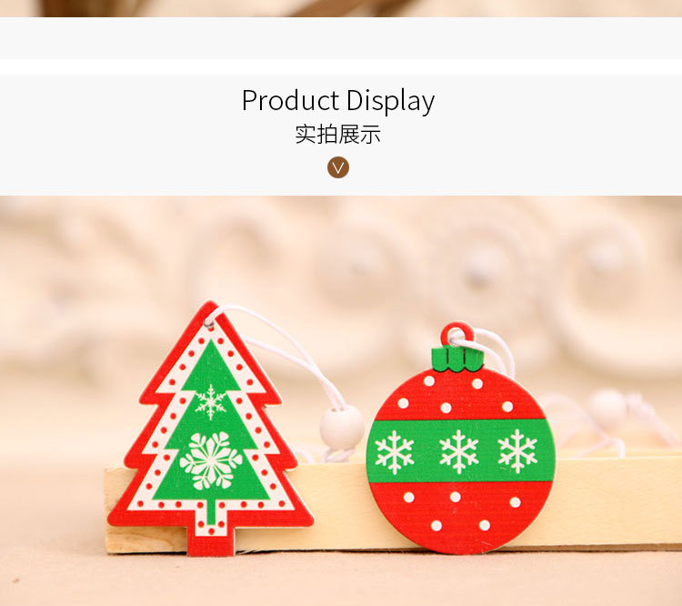 Hot Selling Fashion Christmas Ball Christmas Tree Wooden Pendant Painted Wholesale display picture 4