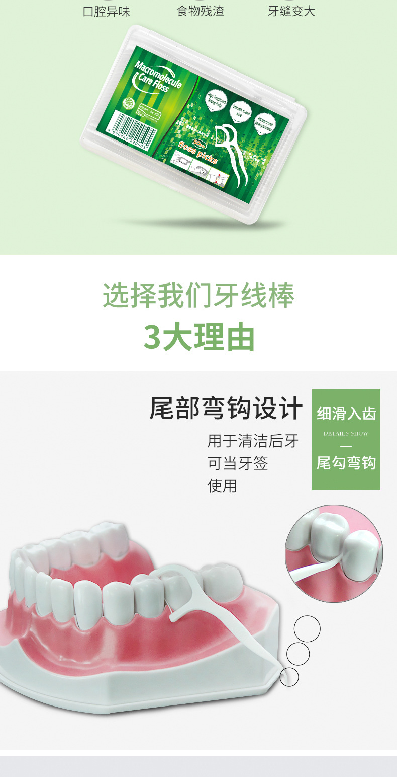 Jinhu Dental Floss 50-piece square box dental floss picks, dental and oral care gift customization, disposable toothpicks manufacturer wholesale pic 2