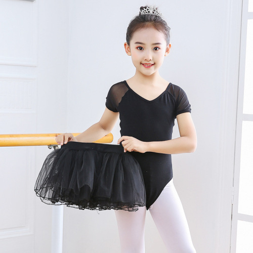 Girls black tutu skirt ballet dance dress body black mesh skirt exercises practice dance dresses