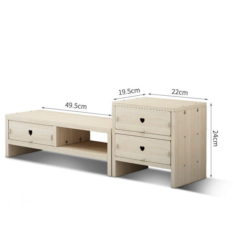 Подставка-подъём для монитора, 49,5×19,5×12,5 см, полка для клавиатуры с вариантом ящика