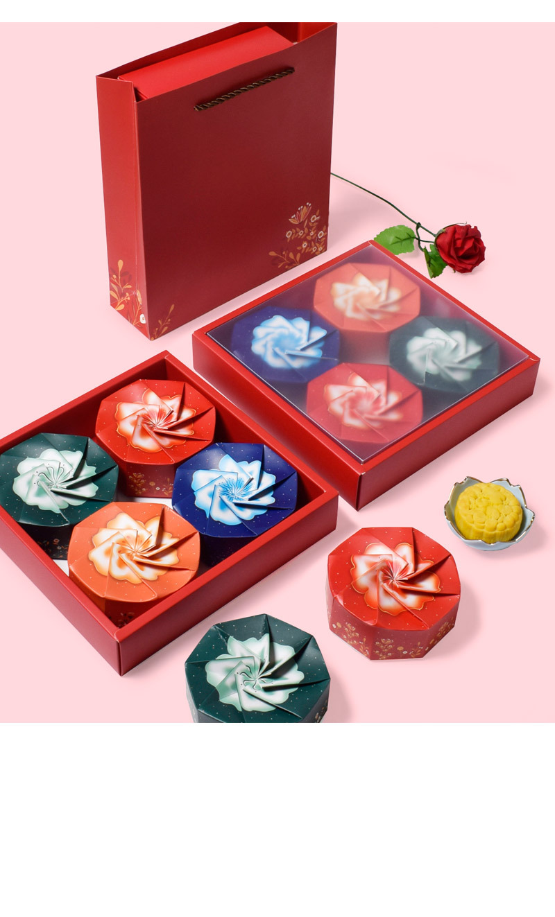 Carton Moon Cake Packaging Gift Box 4 Grid display picture 3