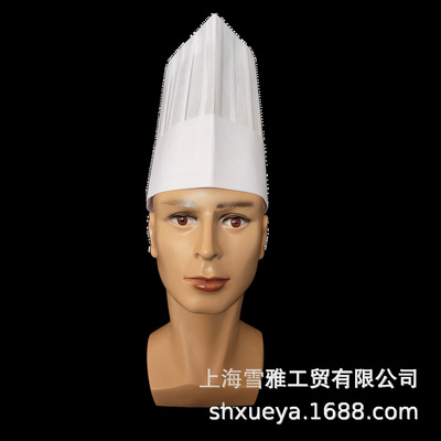 無紡布纖維魔術貼可調式廚師帽 高方頂圓頂廚師飯店賓館 廠家直銷
