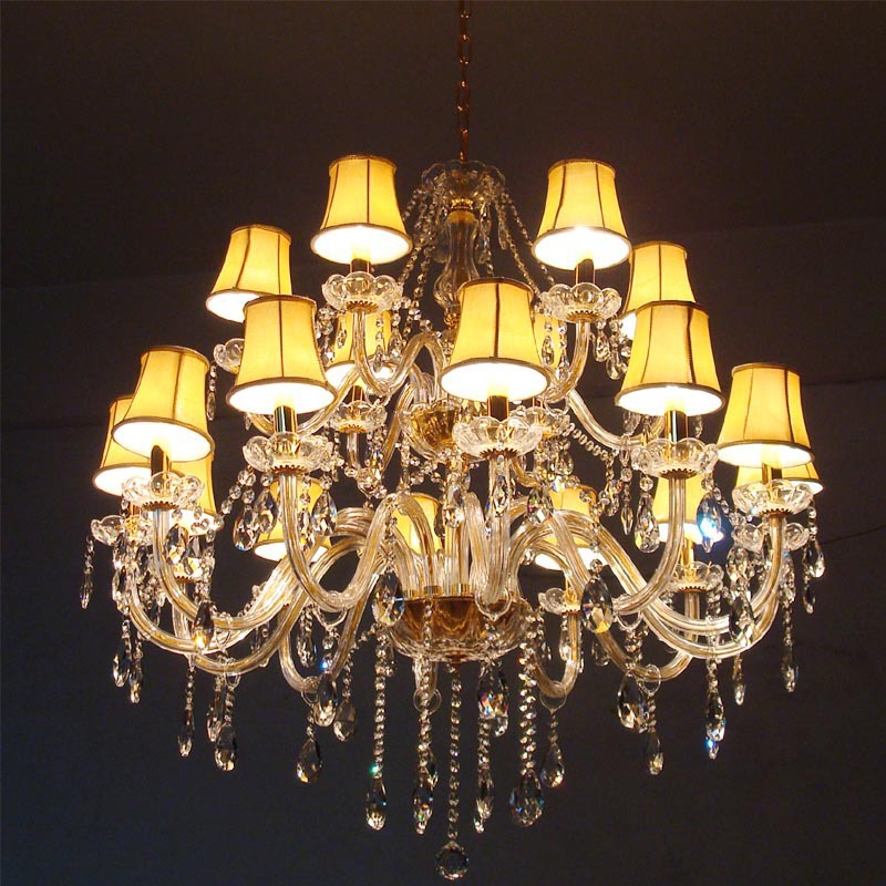 批发18头K9金色欧式水晶 客厅灯酒店水晶灯 餐厅吊灯640-18头|ms