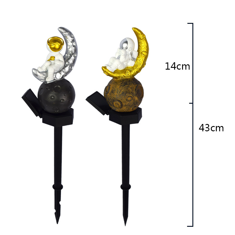 新款庭院户外太阳能灯防水树脂地插灯宇航员太空花园草坪装饰灯