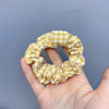 C145-1 New hot selling Korean hair circle pleated large intestine hair circle Japanese sweet plaid rubber rubber band manufacturer direct sales