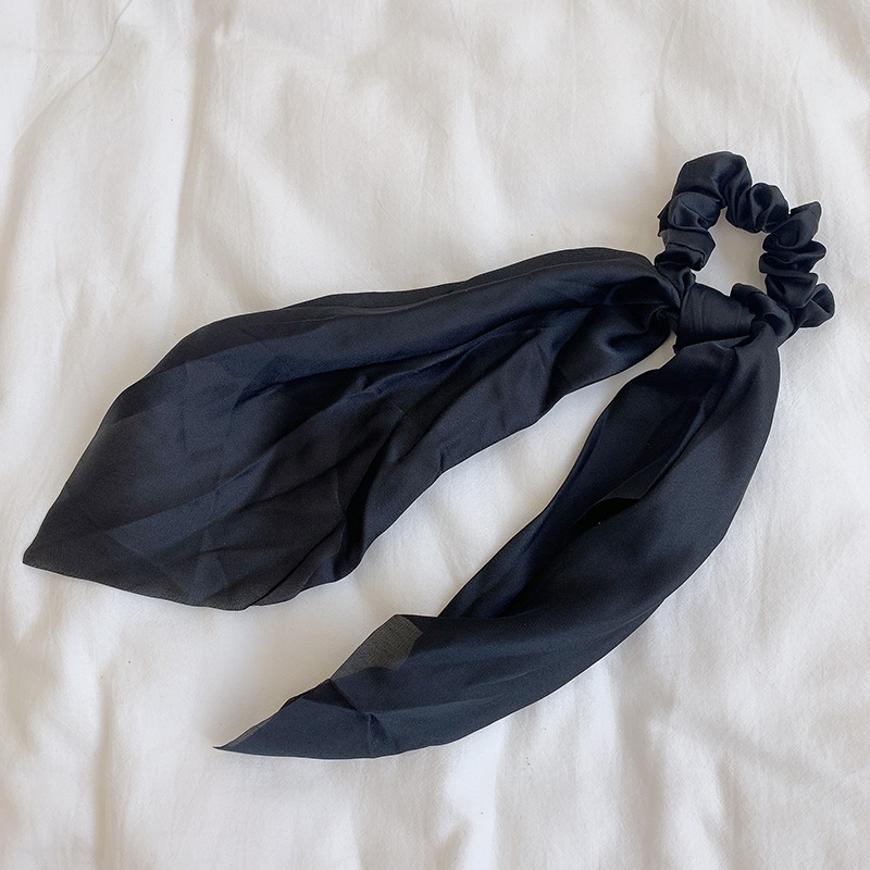 Korean Pure Color Fabric Bow Ribbon Hair Rope Simple Hair Ring Headdress Wholesale display picture 2