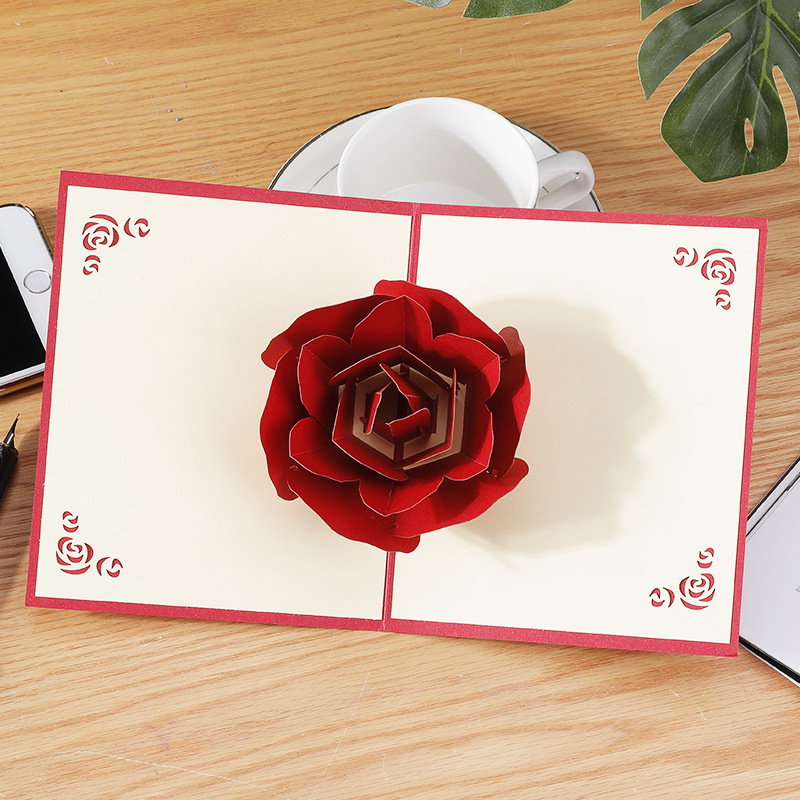 Valentine's Day Sweet Rose Paper Party Festival Card display picture 2