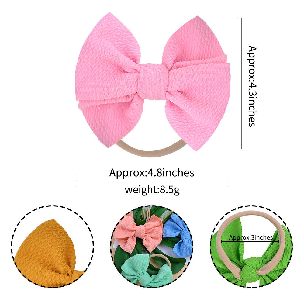 Children's Nylon Headband 4.8 Inches Corn Kernels Solid Color Bow Hair Ring Headwear display picture 1