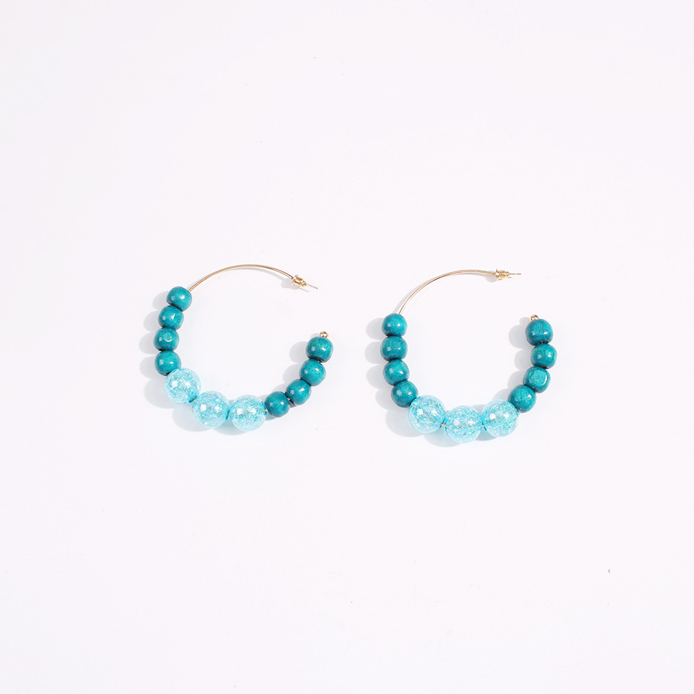 New Bohemian C-shaped Earrings Jewelry Fashion Vacation Color Resin Earrings display picture 12