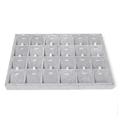 Ice gray velvet jewelry tray ring tray pendant tray necklace tray bracelet viewing tray jewelry storage tray wholesale